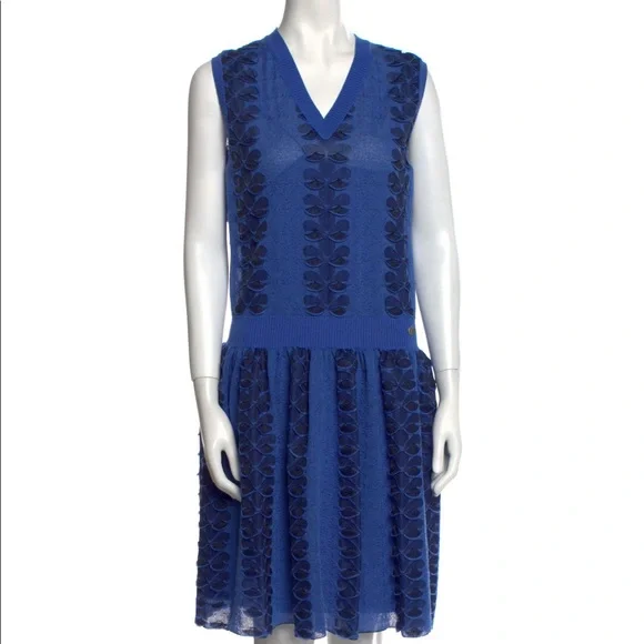 Chanel Dresses | Chanel Knee Length Dress | Color: Blue | Size: 2 | Haesonee's Closet